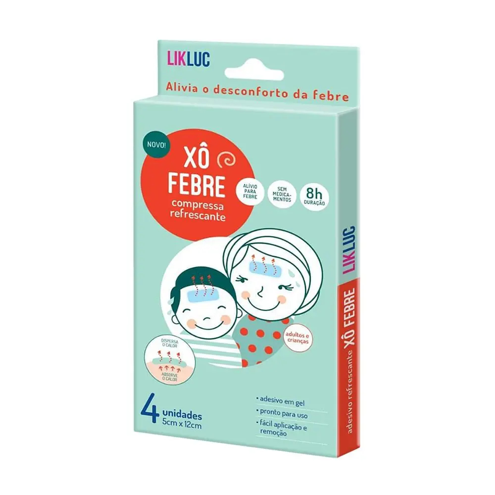 Xô Febre Compressa Refrescante para Alivio da Febre 4 adesivos LikLuc ...