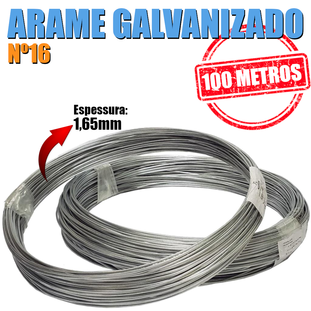 Arame Galvanizado para Cerca Rolo de Arame Liso Bitola 16 rolo com 1Kg ...
