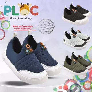Tênis Ploc Street Calce Fácil Slip On Flat Anatômico Marinho com Branco em Oferta na Shopee