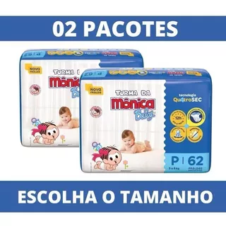 Pacotes Fralda TURMA DA MÔNICA MEGA - Escolha o tamanho bebê