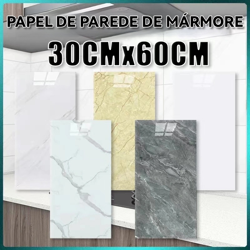 KIT20 Placa Adesiva 3d Mármore De Parede Relevo Lavável 30cm X 60cm Autocolante Decoração Quarto