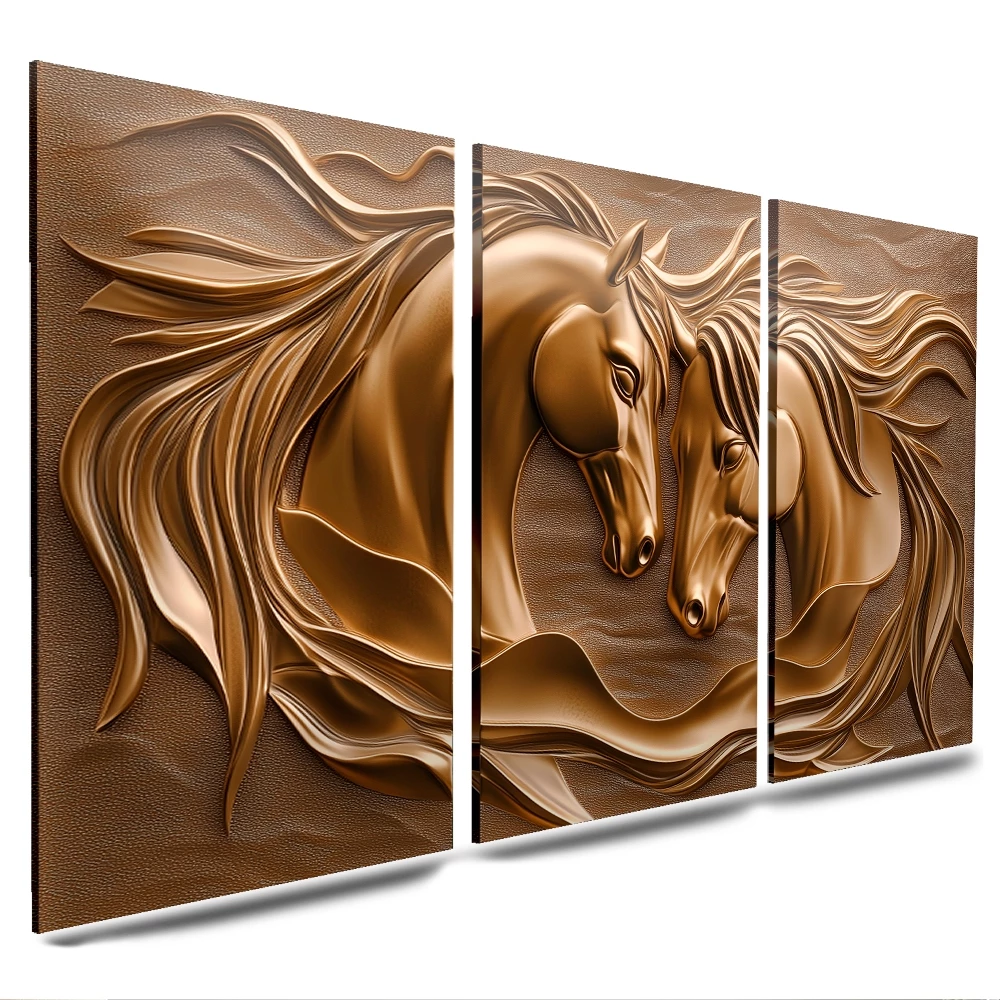 Kit de Quadros Casal de Cavalos - Decorando com Estilo Moderno