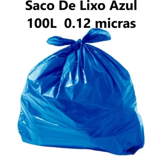 Saco De Lixo Azul 100 Litros Super reforçado 0.12 Micras 100 unidades