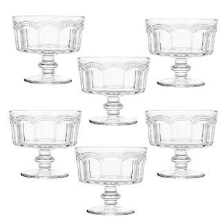 Conjunto 6 Taças de Sobremesa ou Sorvete de Vidro Cristal 250 ML 6 Peças