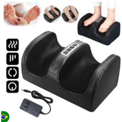 Massageador Pés E Pernas Bivolt Terapia Shiatsu Aquecimento Cor Preto ...