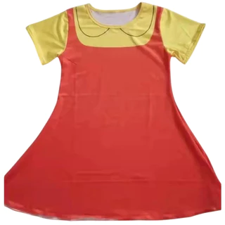 Vestido Fantasia Round 6 INFANTIL Batatinha Frita Carnaval Halloween