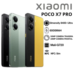Xiaomi Poco X7 PRO 5G 512GB + 12GB RAM, Processador Dimensity 8400-Ultra, Câmera 50MP, Bateria 6000Mah