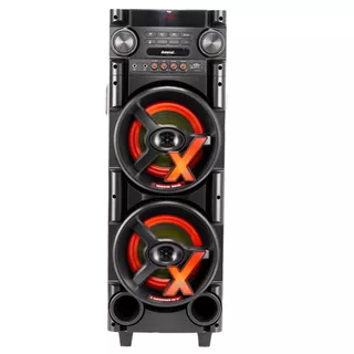 Caixa torre som 1000w Amvox ACA1000 newx duplo woofer 8 led tws bivolt