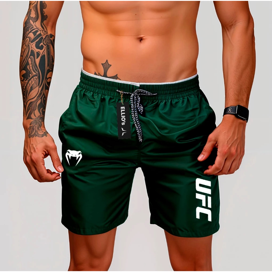 Short Bermuda Mauricinho Antiodor Esportiva UFC 02- Academia, Skate, Basquete, Corrida Tactel