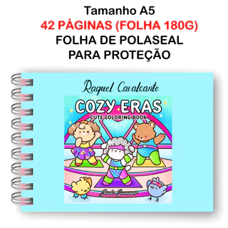 Livro de Colorir COZY ERAS 42 Folhas Papel 180g wire-o capa normal ou holográfica e elástico color book pintar bob good em Oferta na Shopee