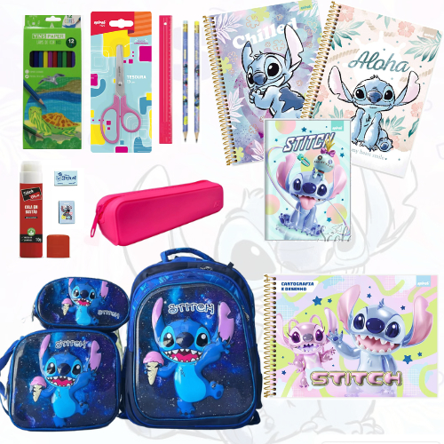 Kit Material Escolar Completo Volta As Aulas Stitch 2025 Feminino ...