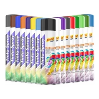 Tinta Spray Uso Geral/Metálica/Luminosa/Alta Temp. Varias Cores 400ML 250g Mundial Prime