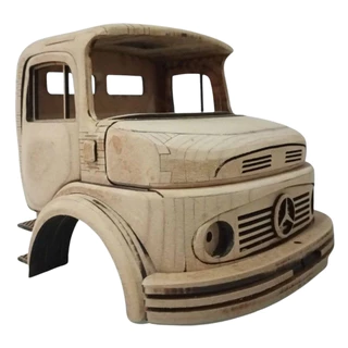 Miniatura da CABINE do Caminhão Mercedes 1113, Monte O Seu, Feito Em Mdf.