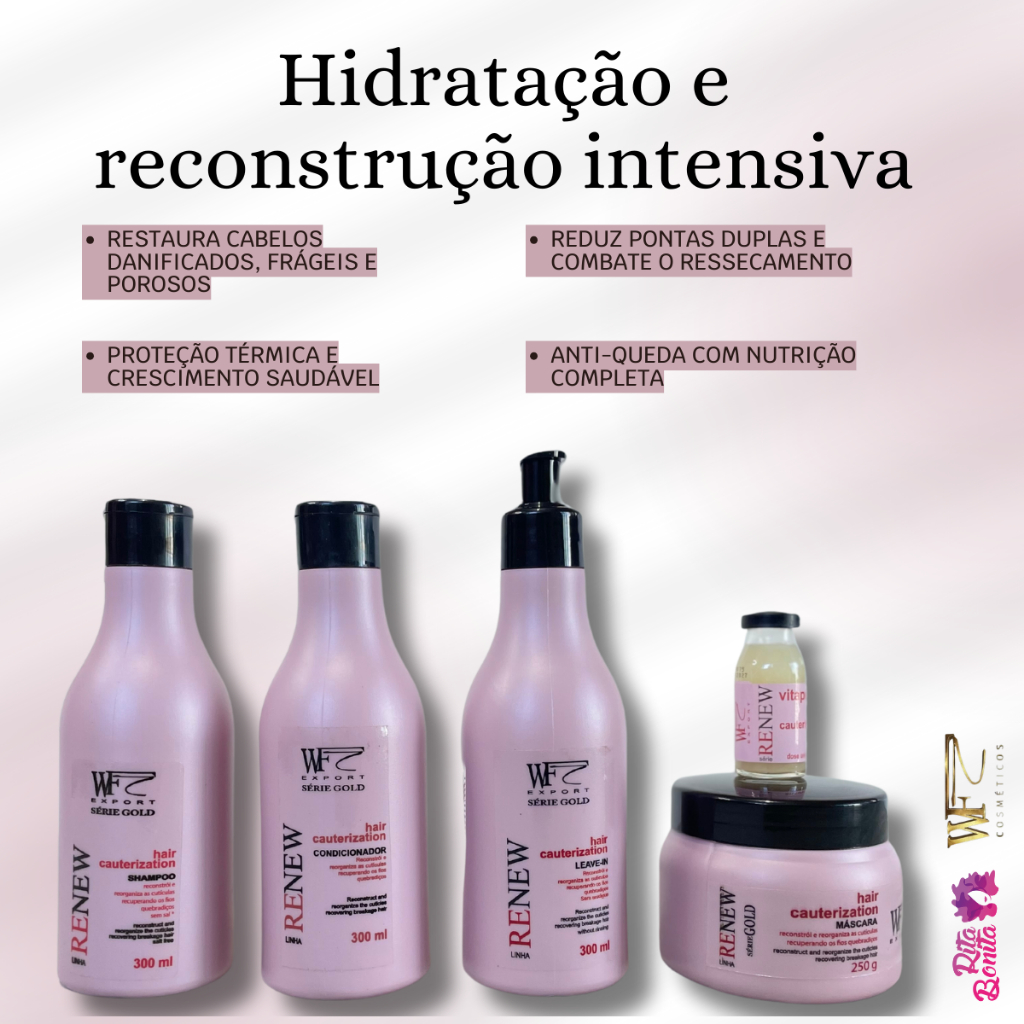 Kit 5 Peças Cabelos Danificado Poroso Ressecado Ponta Dupla