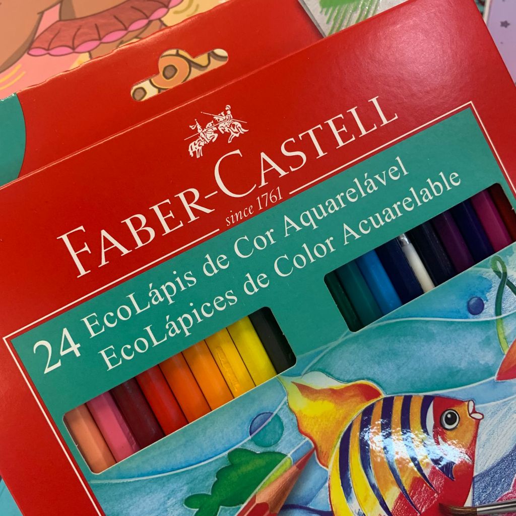 Lápis de Cor Aquarelável 24 Cores Faber Castell Caixa | Shopee Brasil