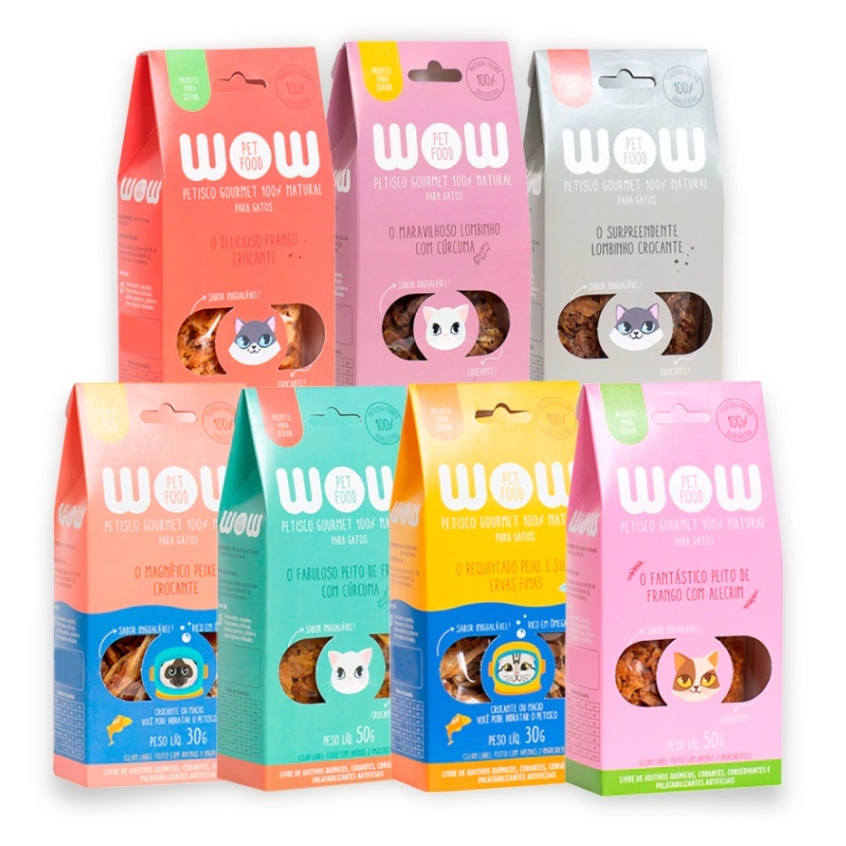 Petisco Desidratado P/ Gatos Wow 100% Natural Vários Sabores em Oferta na Shopee