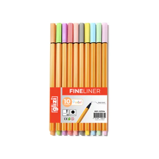 Kit 10 Canetas Coloridas Fineliner Ponta Fina 0.4 mm Tons Pastel Glizi