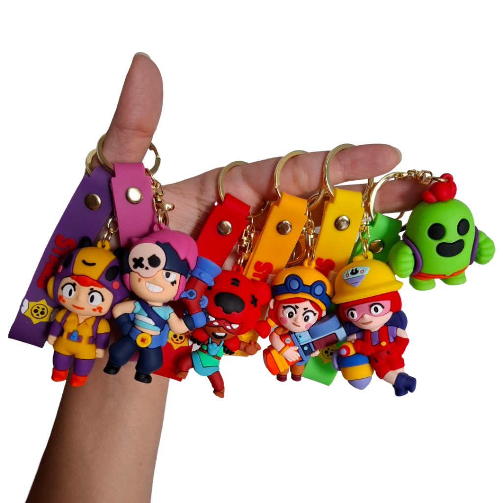 Chaveiro Brawl Stars Emborrachado 3D Geek Grande Para Chave Mochila Moto Carro