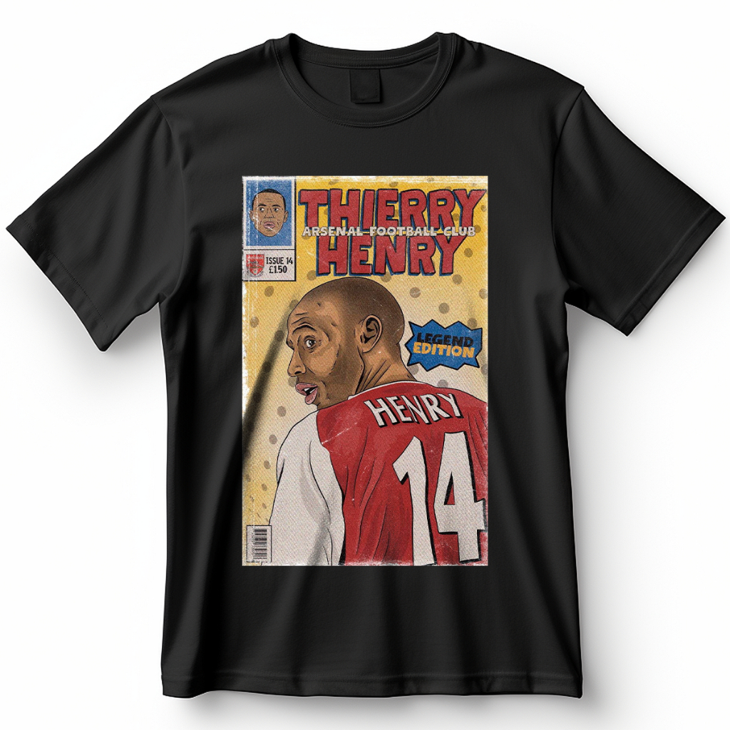 Camiseta Thierry Henry Art Blusa Camisa Futebol 100% Algodão