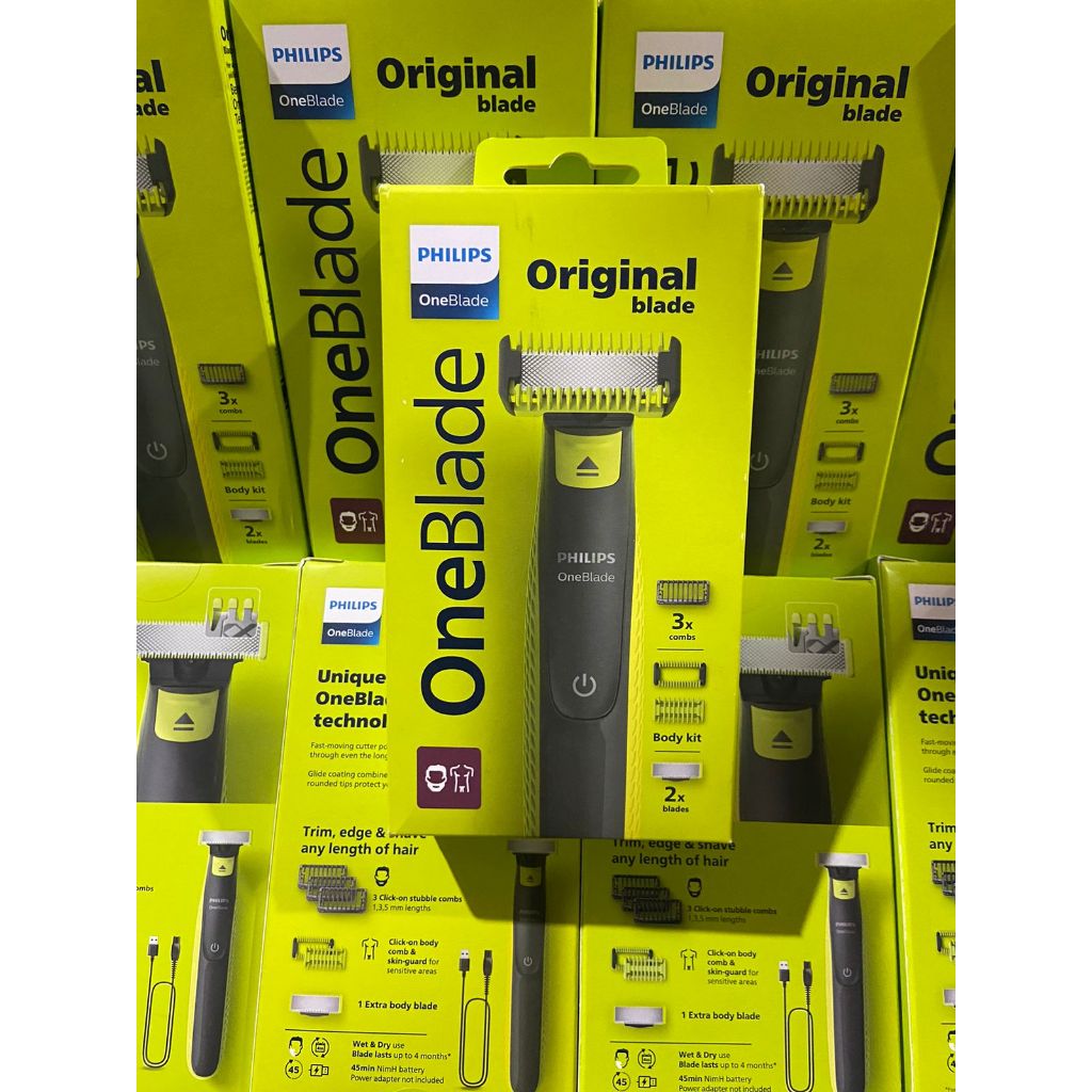 Barbeador e raspador para rosto e corpo OneBlade com 4 pentes, à prova ...