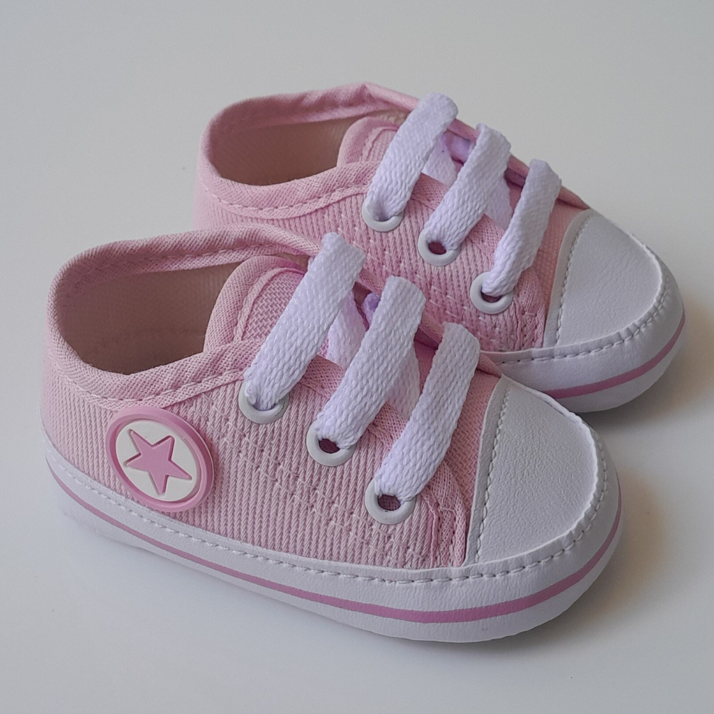 Sapatinhos Infantil Tênis Para Bebês Menina Rosa Baby Recém Nascido ...