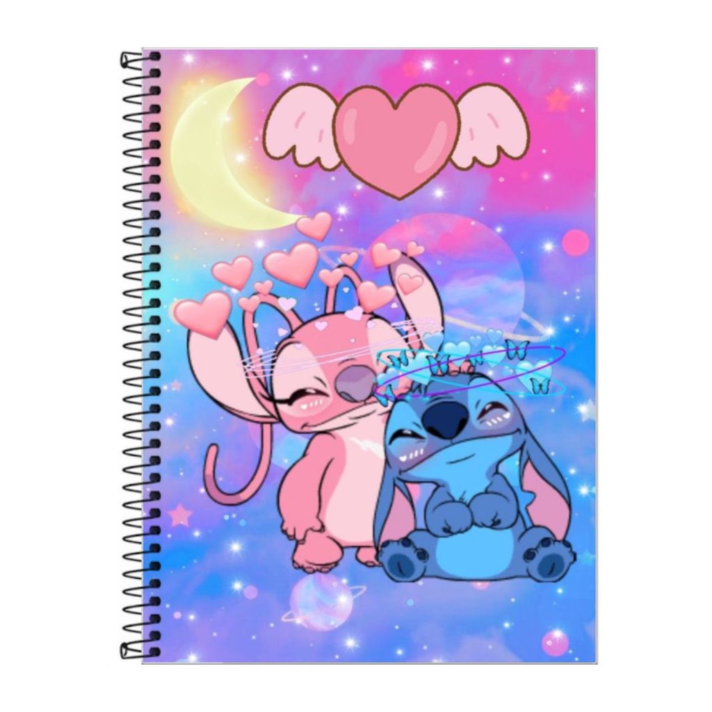 Caderno Personalizado Lilo & Stitch 1 10 ou 20 Matéria Escolar Capa ...
