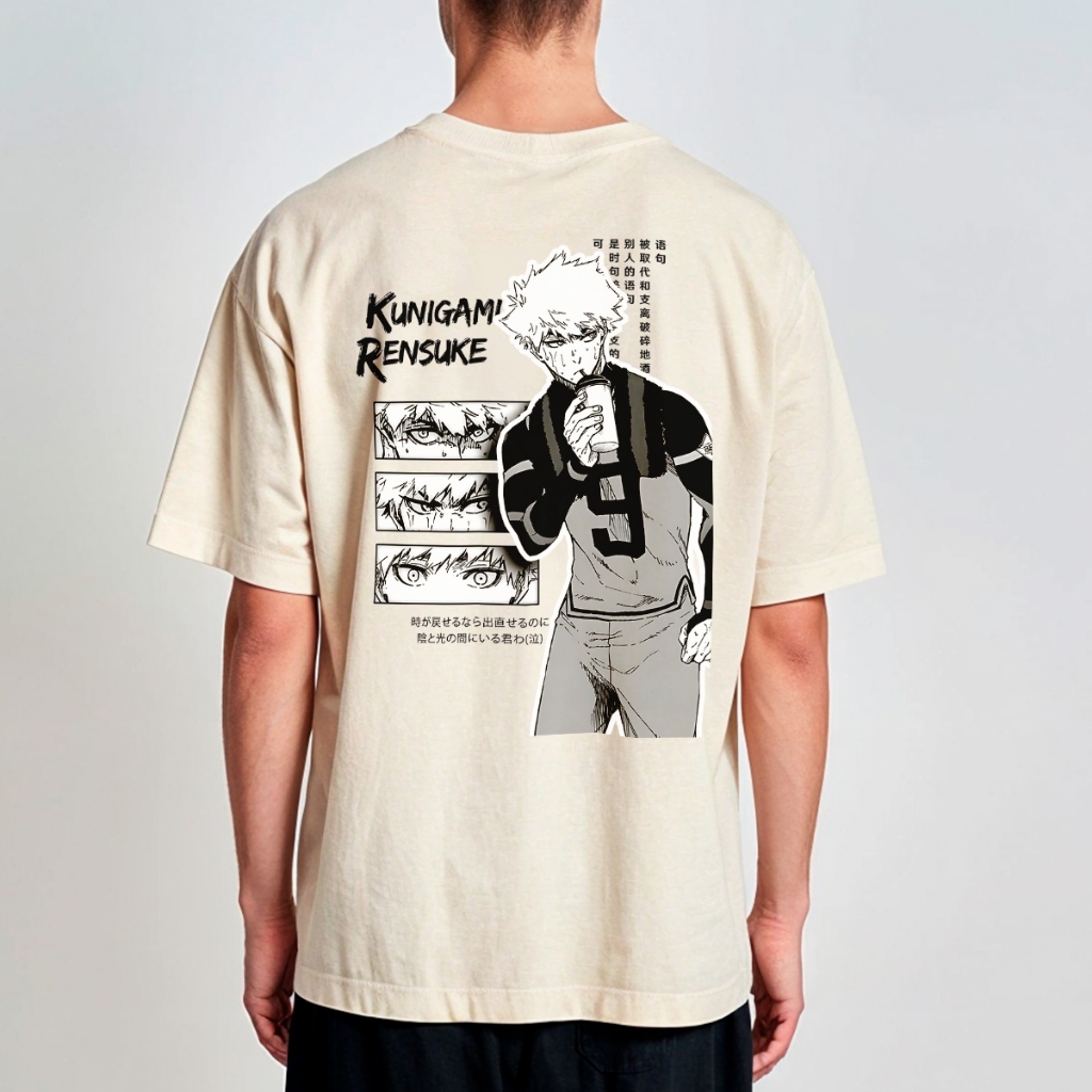 Camisa Oversized Streetwear Blue Lock Kunigami Rensuke Futebol