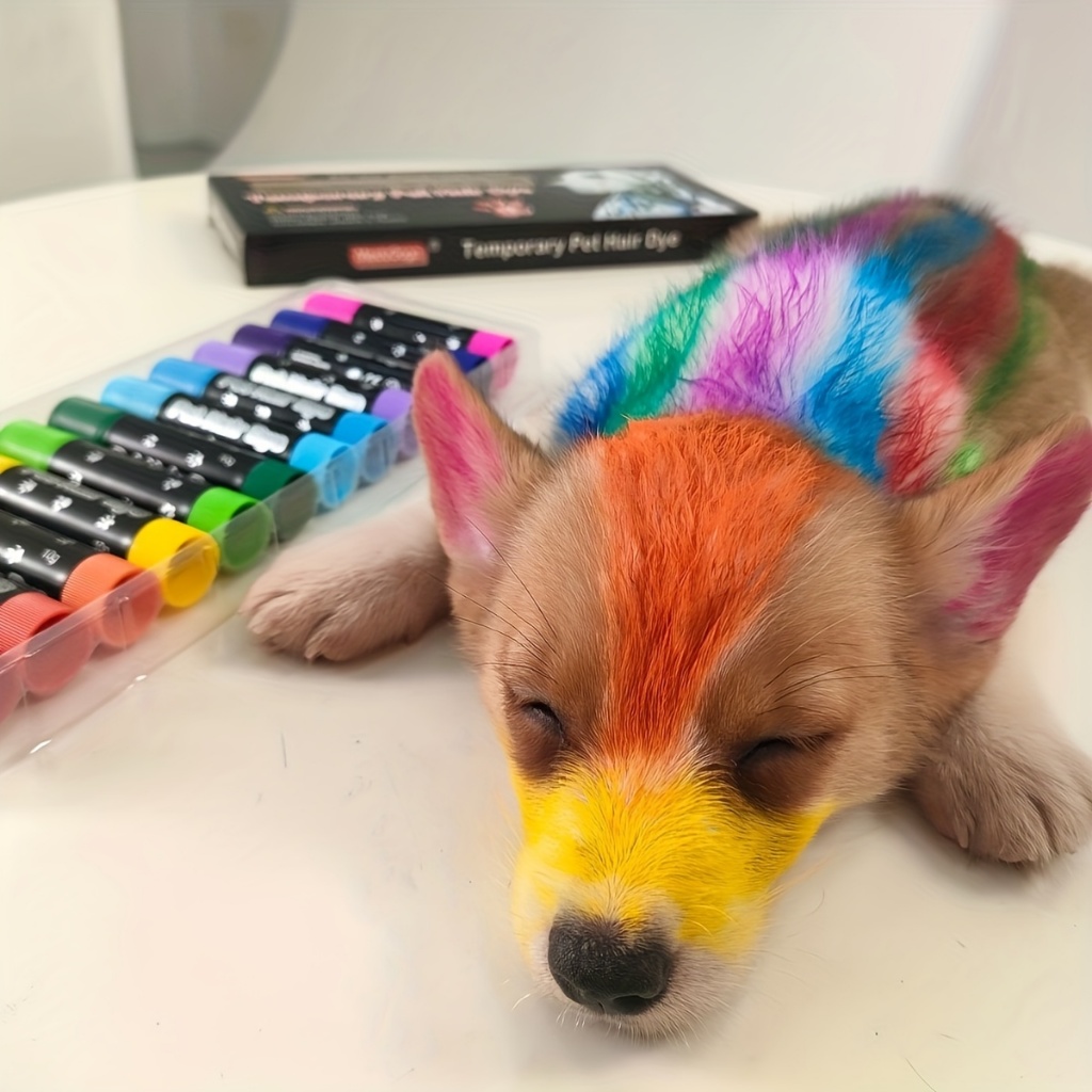Kit com 6 Canetas de Tinta para Pelo de Pets – Cores Divertidas e