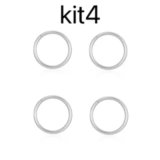Kit 4 Piercing Argola Segmento Articulado Aço cirúrgico Nariz/helix