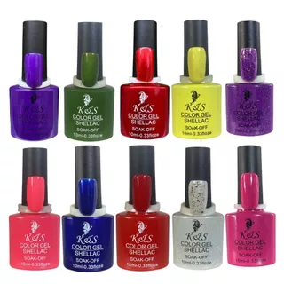 Kit 12 Esmaltes Em Gel 10ml D&z / Bella Rosa / K&S / Lirio / Sioux / Real Love Unhas Esmalte