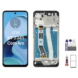 Tela Frontal Touch Display Compativel Moto G14 XT2343 Sem Aro E Com Aro