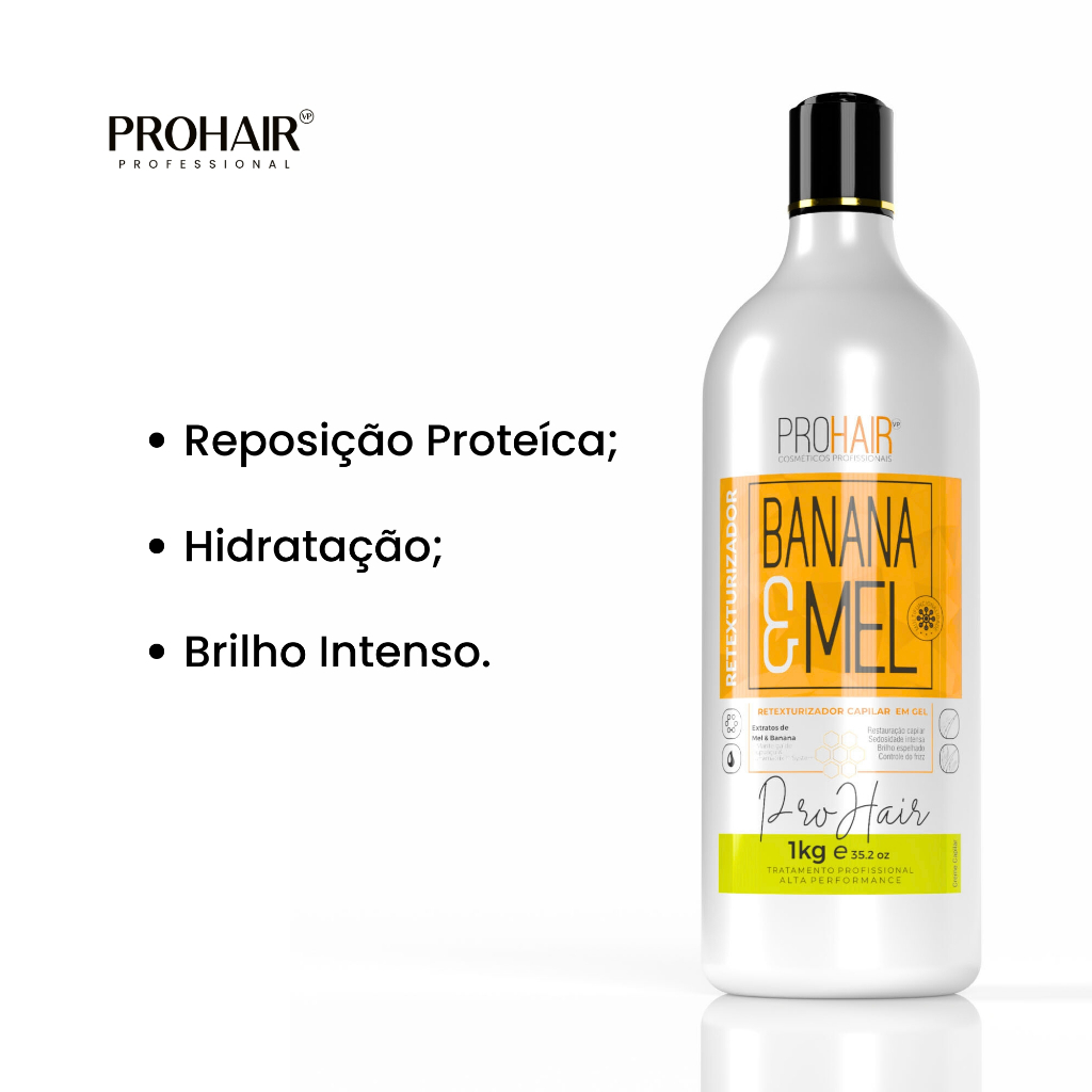 Retexturizador Capilar Selante Para Cabelo ProHair Banana e Mel ...