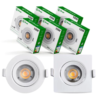 Kit 20 Luminária Spot Led 10w Embutir Direcionável Teto Branco Quente 3000K Frio 6500K 10UN 15UN 20UN TEX INC em Oferta na Shopee