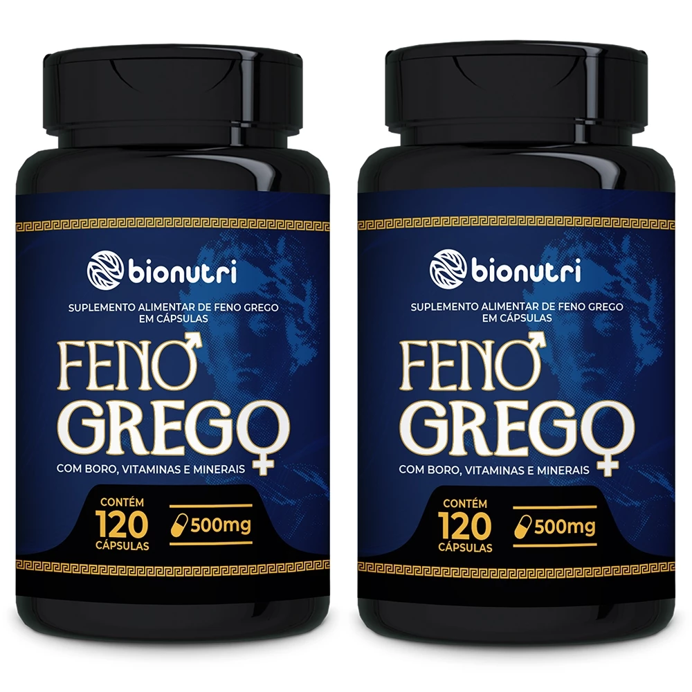 Kit 2x Feno Grego Com Boro Vitaminas e Minerais 120 Capsulas - Bionutri