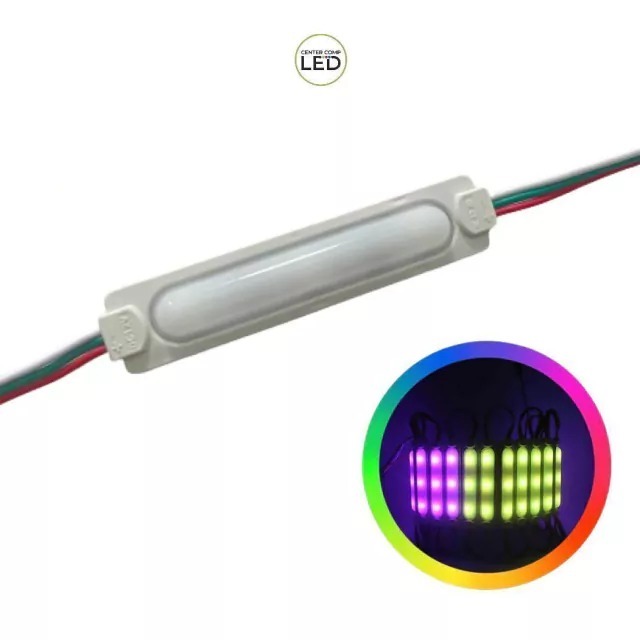 Módulo de Led Endereçável Cob RGB Digital WS2811 12v IP65