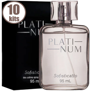 KIT 10 DEO COLÔNIA MASCULINA PLATINUM SOFISTICATTO COSMÉTICOS