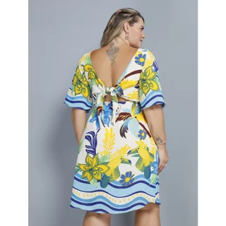 Vestido Plus Size Feminino Curta Estampado Tamanho G1G2