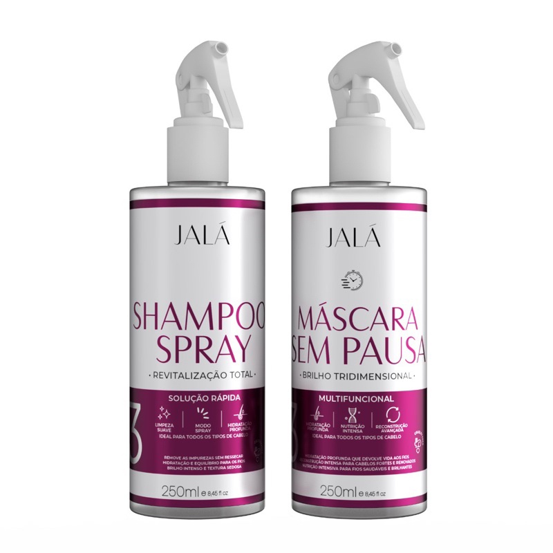 Kit Home Care - Shampoo Spray e Máscara Sem Pausa - 250ml | Shopee Brasil