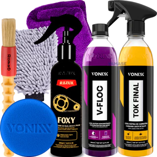 Kit Produto para Lavar Moto Cera Shampoo Desengraxante Limpador de Corrente Vonixx