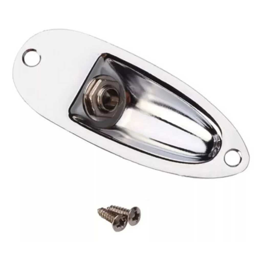 Jack plate Canoa Cromado Guitarra Stratocaster Profissional luthier