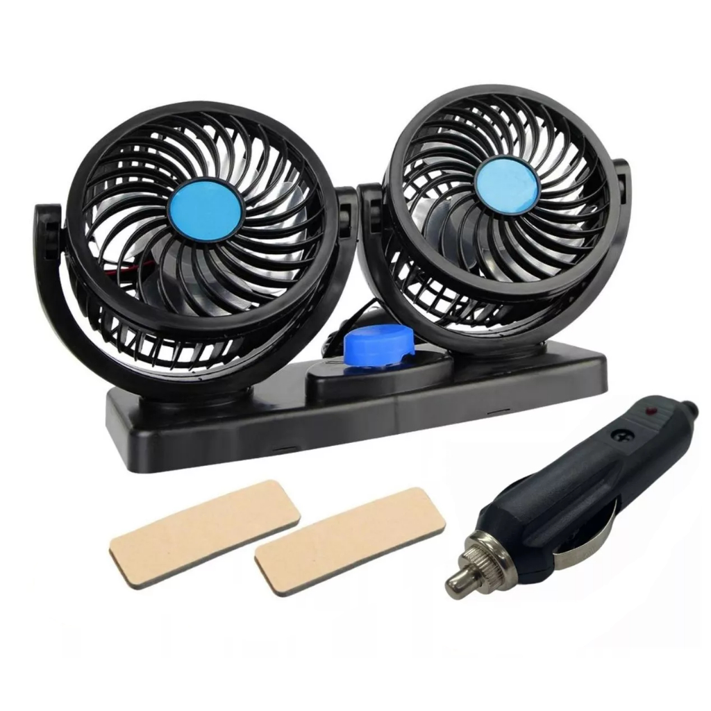 Ventilador Automotivo Duplo Com Ajuste P/ Carro Caminhão 12v SUPER Tornado