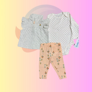 Kit Três Peças Carter's com Colete em Oferta na Shopee