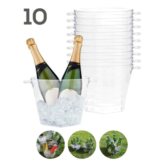 Kit 10 Baldes de Gelo 4,5L Acrílico Bebidas Casa Organizador