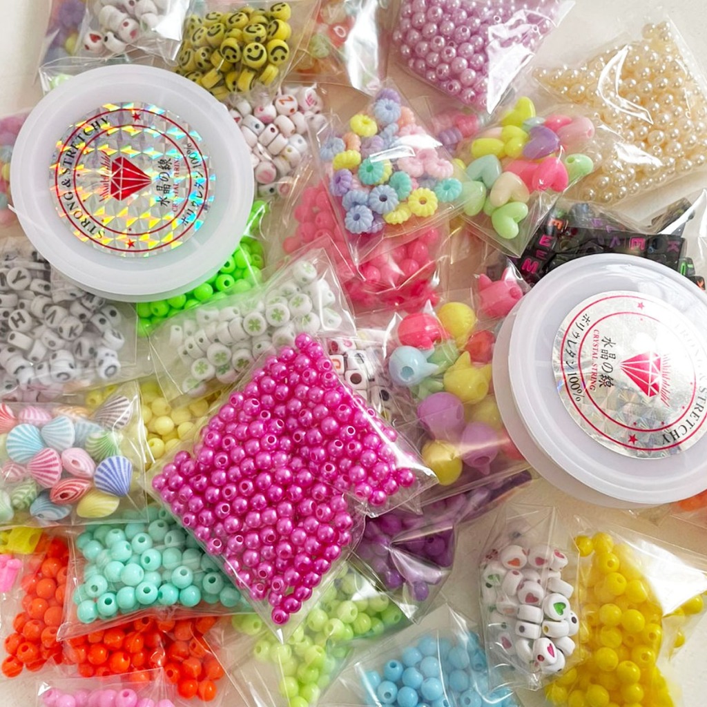 Kit de miçangas coloridas 1050 peças variadas para pulseiras + fio de ...