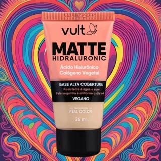 Base Líquida Efeito Matte Hidraluronic Original - Vult 26ml Alta Cobertura Vegano Diversas Cores