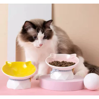 Comedouro Bebedouro Elevado de Ceramica Laçinho Para Caes e Gatos