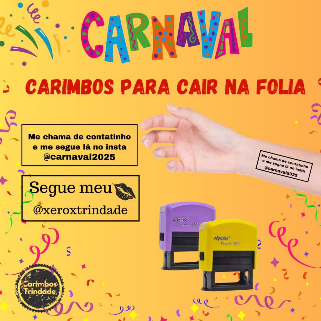 CARIMBO DIVERTIDO PARA O CARNAVAL | Shopee Brasil