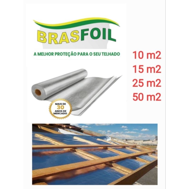 Manta térmica para telhado Brasfoil dupla Face de alumínio "tamanhos ...