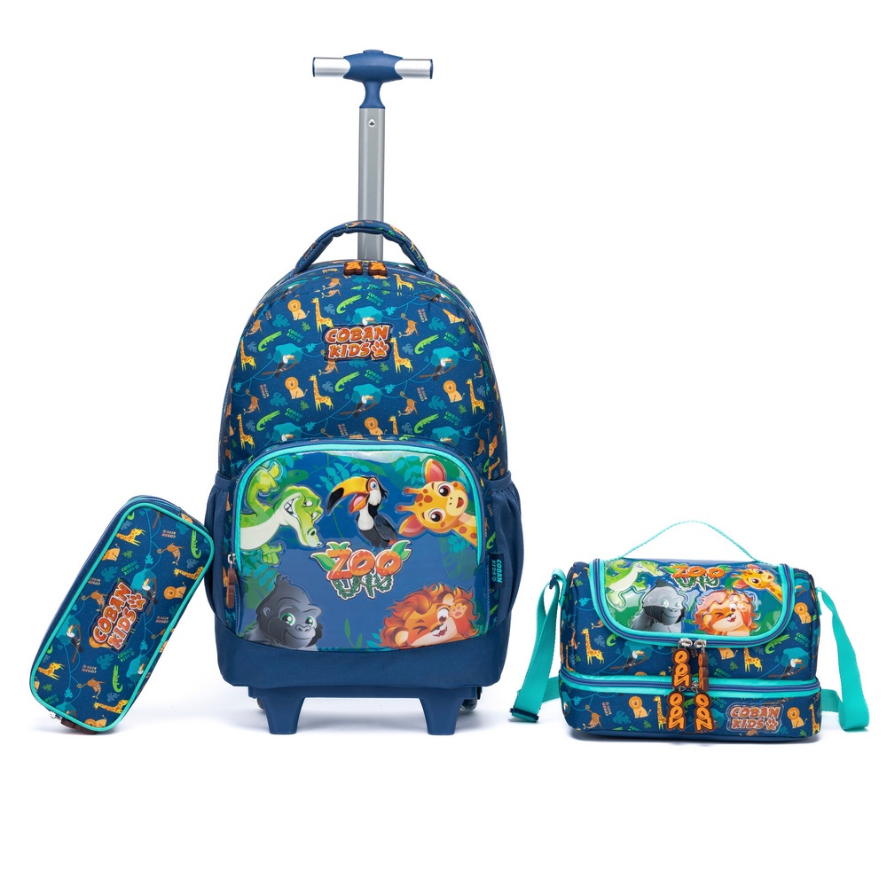 Kit Mochila Coban de Rodinha Infantil Menino Escolar + Lancheira ...