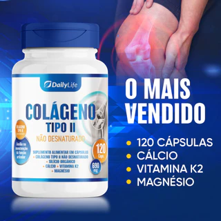 Colágeno Tipo 2 Não Desnaturado 120 Cápsulas 40mg - Auxilia na Saúde Articular - DailyLife em Oferta na Shopee